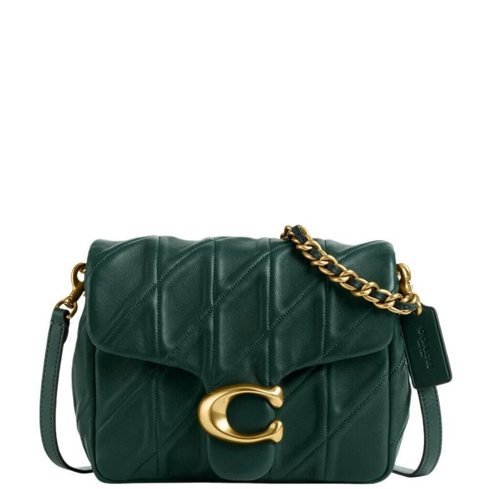 Coach Times Square Tabby Quilted Crossbody Bag Green Leather